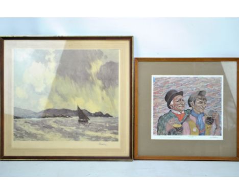 HARRY KERNOFF; a signed coloured print, 'A Bird Never Flew on One Wing or Alcoholics Anonymous', signed and dated '61, 22 x 2
