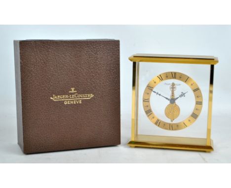 JAEGER-LE-COULTRE; a mantel clock with brass chapter ring set with Roman numerals, on bun feet, inscribed to base 508, height