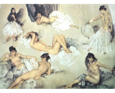 AFTER WILLIAM RUSSELL FLINT RA (1880-1969); a limited edition colour print, ladies in various poses, numbered 740/850 with Si