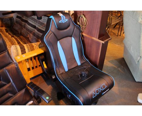X Rocker black leatherette gaming chair. Not available for in-house P&P, contact Paul O'Hea at Mailboxes on 01925 659133Condi