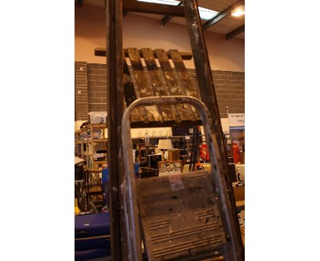 Wooden and aluminium decorators step ladders. Not available for in-house P&amp;P, contact Paul O'Hea at Mailboxes on 01925 65