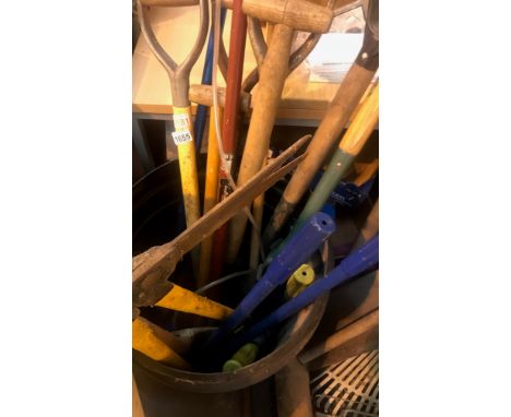 Selection of garden and builders tools including spades, forks etc. Not available for in-house P&amp;P, contact Paul O'Hea at