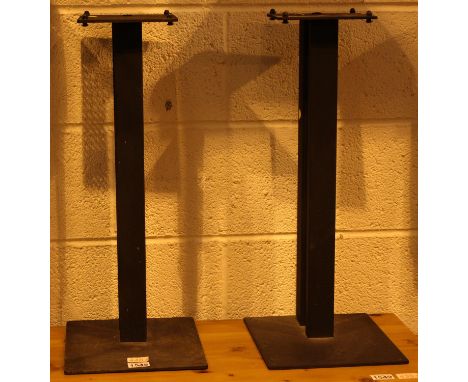 Set of freestanding metal speaker stands, H: 60 cm. Not available for in-house P&amp;P, contact Paul O'Hea at Mailboxes on 01