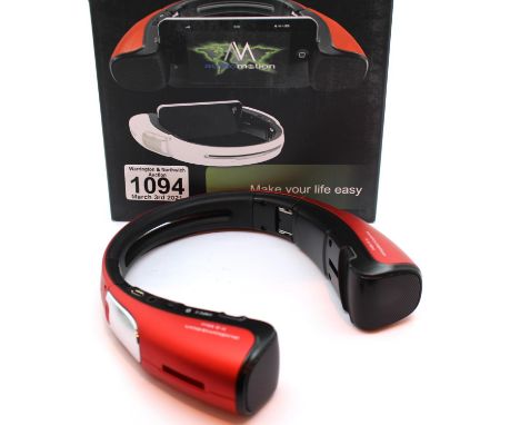 New Red Audiomotion X-9 Bluetooth speaker stand for iPad / Tablet / phone; boxed; working at time of lotting. P&amp;P Group 1