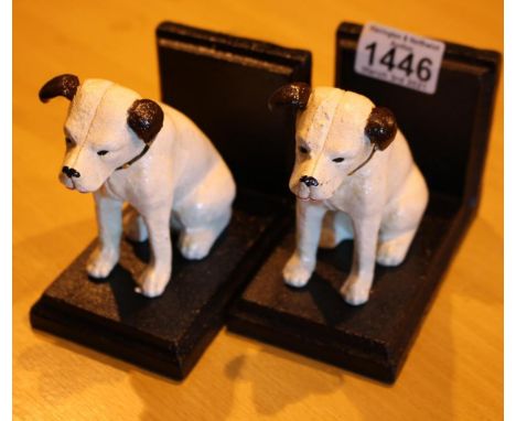 Cast iron Nipper dog bookends. P&amp;P Group 2 (£18+VAT for the first lot and £3+VAT for subsequent lots) 