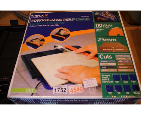 Boxed Vitrex Torque Master compact tile cutter. Not available for in-house P&amp;P, contact Paul O'Hea at Mailboxes on 01925 