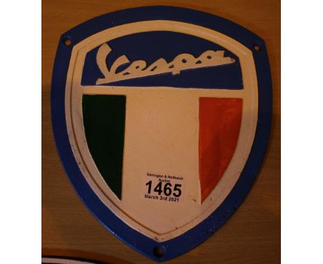 Cast iron Vespa, H: 26 cm. P&amp;P Group 2 (£18+VAT for the first lot and £3+VAT for subsequent lots) 