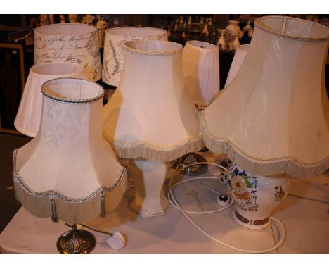 Seven mixed table lamps. Not available for in-house P&P, contact Paul O'Hea at Mailboxes on 01925 659133Condition Report: All