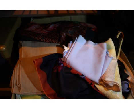 Selection of vintage ladies silk and other head scarves including example by Marco Corsari. P&amp;P Group 1 (£14+VAT for the 