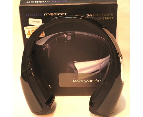 New black Audio Motion X-9 Bluetooth speaker stand for iPad / Tablet / phone; boxed. P&amp;P Group 2 (£18+VAT for the first l