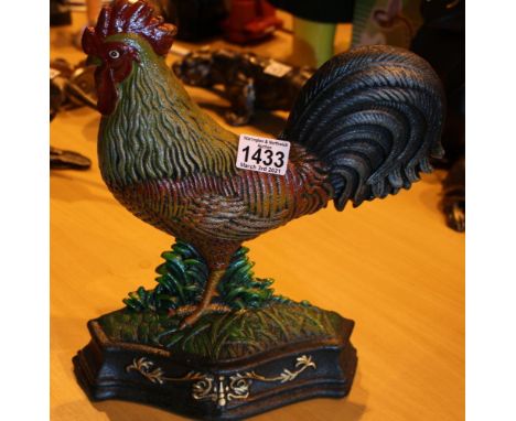 Cast iron Cockerel doorstop, H: 35 cm. P&amp;P Group 3 (£25+VAT for the first lot and £5+VAT for subsequent lots) 