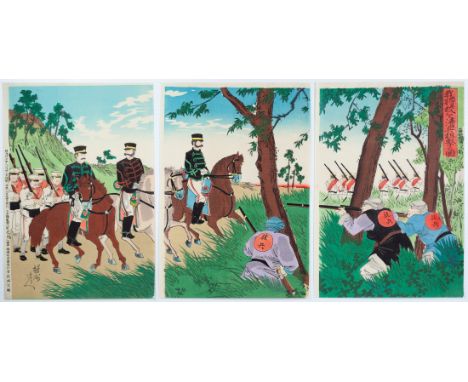 Artist: Chikanobu Yoshu (1838-1912)Title: Chinese Snipers Targeting our Generalï¼ˆæˆ‘ãŒå°†æ ¡ã‚’æ¸…å…µç‹™æ’ƒä¹‹å›³ï¼‰Series t