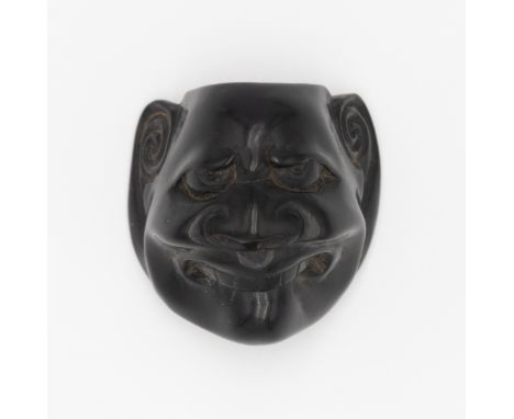 Title: Wood netsuke of a grimacing manDate: 19th centurySize: approx. (H) 3.9 x (W) 3.7 x (D) 3.0 cmCondition: Good for age.R