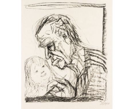 • OTTO DIX (1891-1969)  STUDY FOR SELF-PORTRAIT WITH MARCELLA (1966)  Artist's proof, signed and dated l.r. Dix 66, inscribed