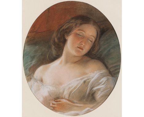 ALONZO MYRON KIMBALL (1874-1923)  PORTRAIT OF A WOMAN SLEEPING  pastel  30.0 x 26.0cm /12 x 10in