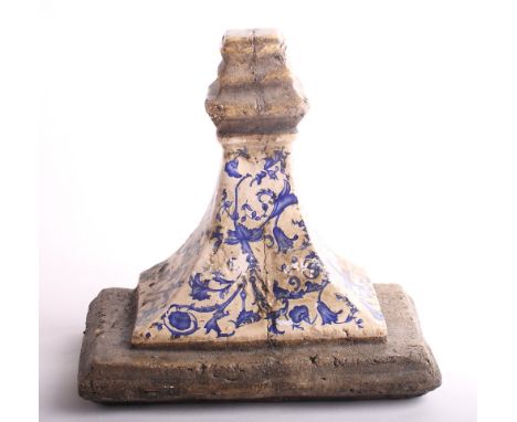 A 19th Century French ceramic wall bracket decorated in blue and white