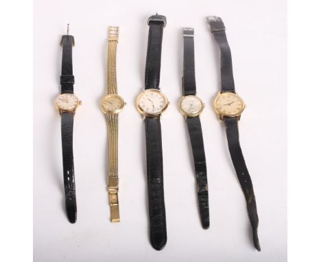 Five ladies' quartz wristwatches by Seiko, Rotary, Omega, Favre-Leuband and Majex