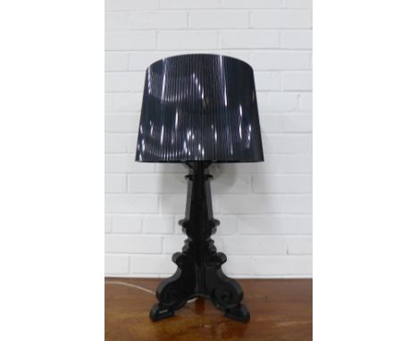 Bourgie table lamp for Kartell, designed by Ferruccio Laviani, with black vinyl shade, 70cm including shade 