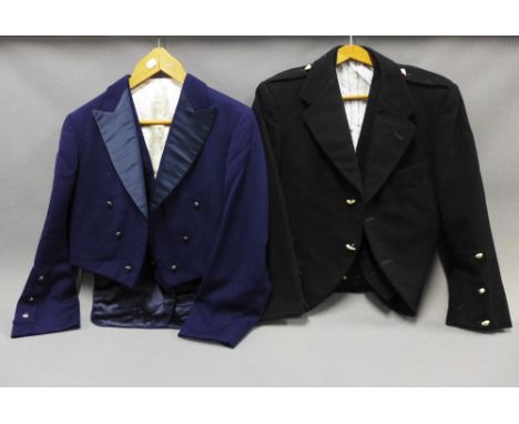 Black wool Prince Charlie style jacket and waist coat with faux ivory buttons and a boys blue jacket and waistcoat (4)&nbsp;