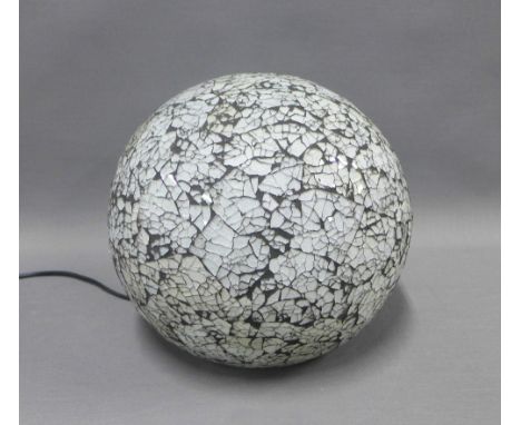 Contemporary cracked glass effect spherical lamp, approx 30cm 