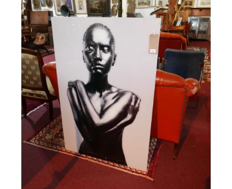 A perspex print of a nude lady, 120 x 82cm 
