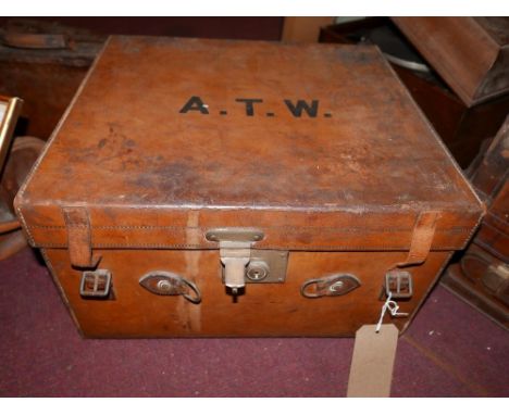 An early 20th century Army &amp; Navy leather travel case, H.30 W.50 D.46cm 