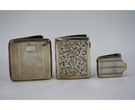 An Art Deco silver cigarette case, with engine turned decoration, the interior with presentation inscription, Birmingham 1932