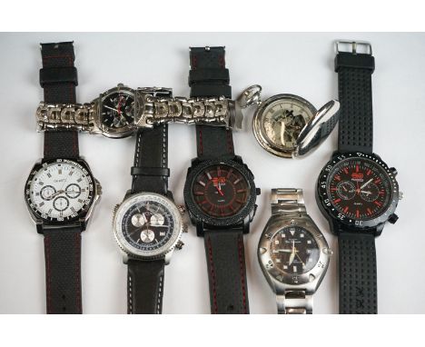 A small collection of contemporary gents watches to include a Rotary example. 