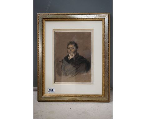 Julien-Leopold Boilly (1796-1874) Chalk, body colour and watercolour portrait of a gentleman, signed and dated 1829 to lower 