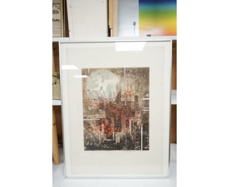 Renée Lubarow (1923-2017), etching with aquatint, 'Le Cage Ouverte', signed in pencil, limited edition 41/100, 77 x 56cm. Con