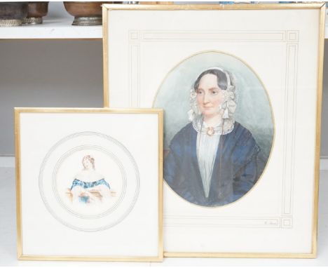 Two 19th century watercolours comprising: G. Spencer, Portrait of the artist's wife, circa 1890 and a similar Study of a lady