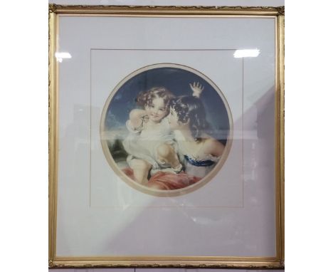 A Coloured Print of Young Girls.