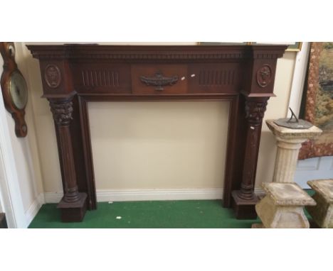 A Good Mahogany Fire Surround, having classical Columned Supports. 