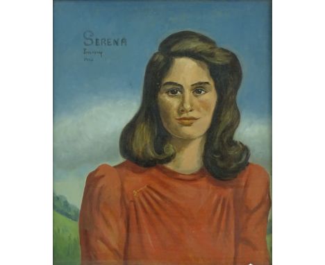 Mid 20th century British School, oil on canvas, portrait of Serena, dated 1942, unsigned, 24" x 20", framed.