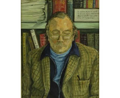 Antonia Armstrong Maas, oil on canvas, portrait of Jeremy Maas, signed, 20" x 16", framed.