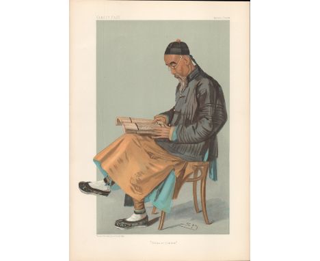 Vanity Fair 14x10 vintage Print titled: China In London, dated March 12th 1902. Good condition. All autographs come with a Ce