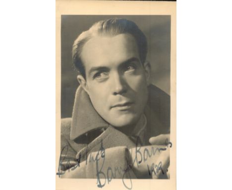 Barry K Barnes signed 6 x 4 black and white photo. Barry K. Barnes was an English film and stage actor. The son of Horatio Ne