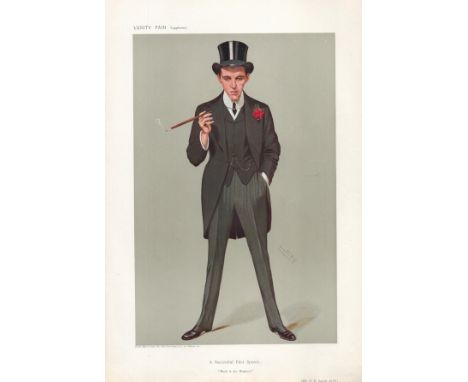 Vanity Fair 14x10 vintage Print titled: A Successful First Speech( Mr F.E Smith, MP) dated 16th January 1907. Good condition.