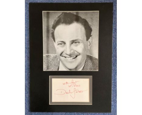 David Jacobs 16x12 overall mounted signature piece includes signed album page and vintage black and white photo. Good conditi