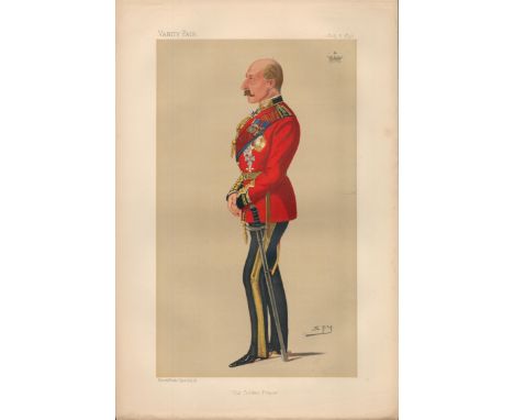 Vanity Fair 14x10 vintage Print titled: Our Soldier Prince, dated August 2nd 1890. Good condition. All autographs come with a