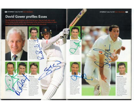 Official match programme signed for the 1997 NatWest Trophy Final played between Essex and Warwickshire. Signed by 24 players