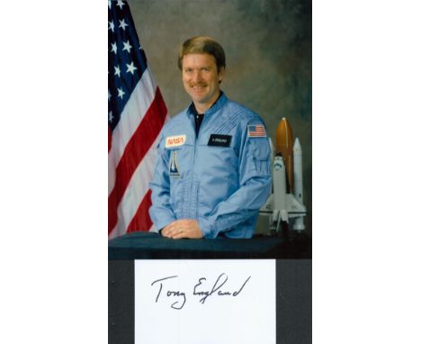 NASA astronaut Anthony W. England signed 5 x 3 white card. Anthony W. England a veteran of the Space Shuttle program flying a