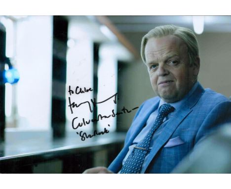 Toby Jones, signed, dedicated and inscribed 12x8 colour photograph. Jones is best known for his role in the Harry Potter film