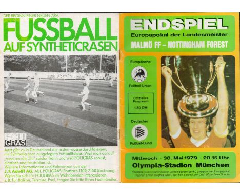German Vintage Football Programme Showing Malmo FF V Notts Forrest on 30th May 1979 at the Olympia-Stadion in Munich. Great P