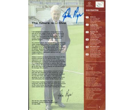 Official programme Signed for the Asia. v. Rest of the World match. Signed by 14 players. Played at the Oval in July 2000, Th