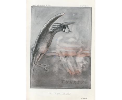 Vanity Fair 15x10 vintage Print titled The General colour Of The Secretary Bird Is Bluish Grey, Sir Edward Grey. Vanity Fair 