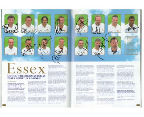 Official match programme signed for the 2002 Benson and Hedges Cup Final played between Essex and Warwickshire. Signed by 19 