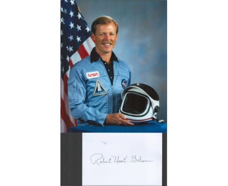 NASA astronaut Robert Hoot Gibson signed 6 x 4 white card. Robert Hoot Gibson a veteran of five Space Shuttle missions. Accom