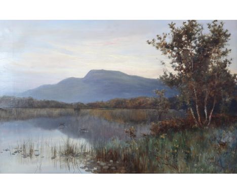 SIR ALFRED EAST RA RI PRBA (BRITISH 1849-1913) REFLECTIONS Oil on canvas, signed lower right, 60 x 90cm (24 x 36") Provenance