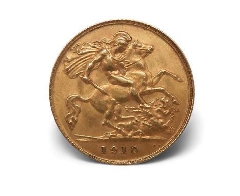 EDWARD VII (1901-1910) 1/2 SOVEREIGN 1910 Obverse Uncrowned portrait of King Edward VII right, legend around&nbsp;EDWARDVS VI